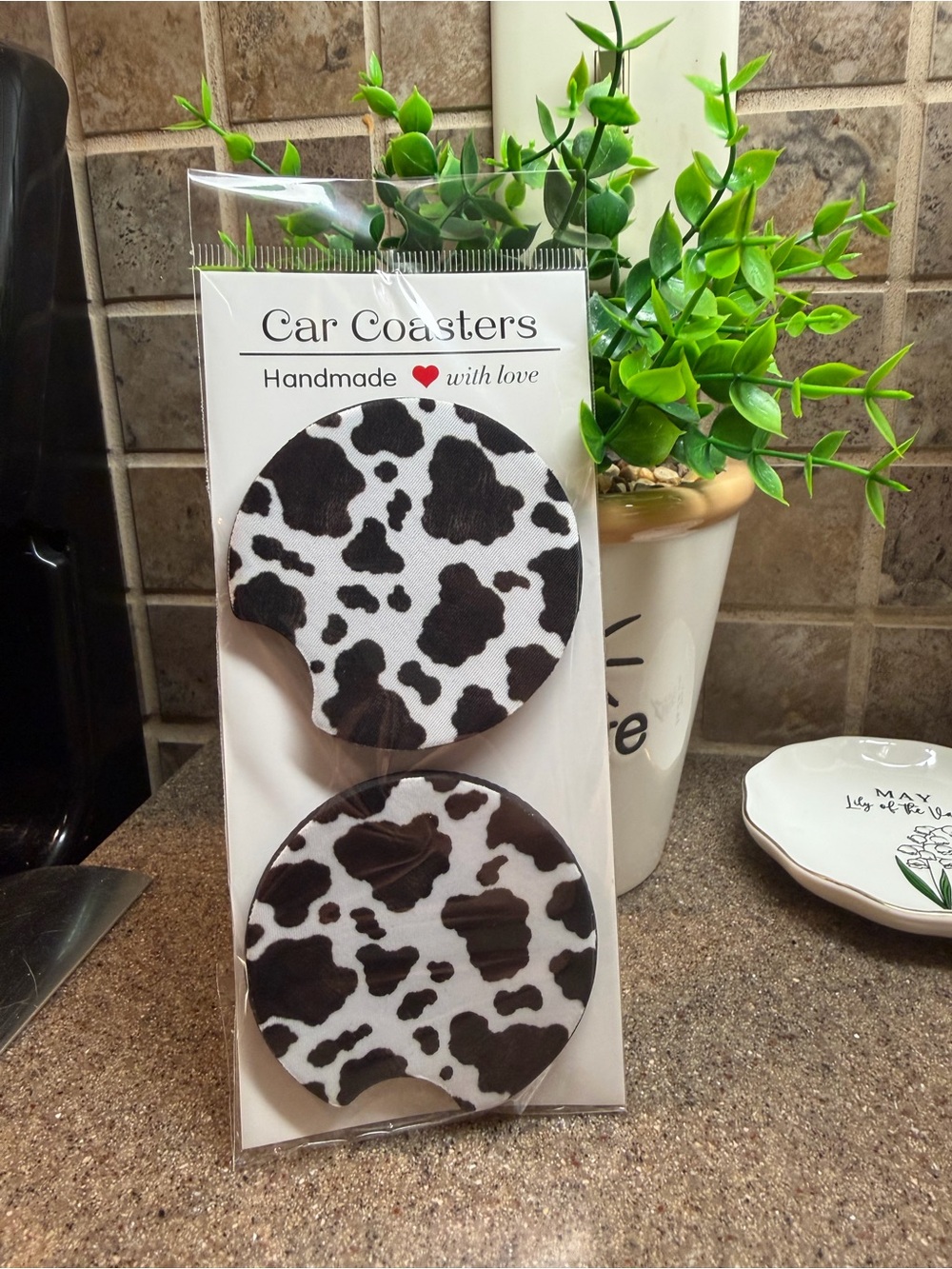 Handmade Cow Print - Brown & White